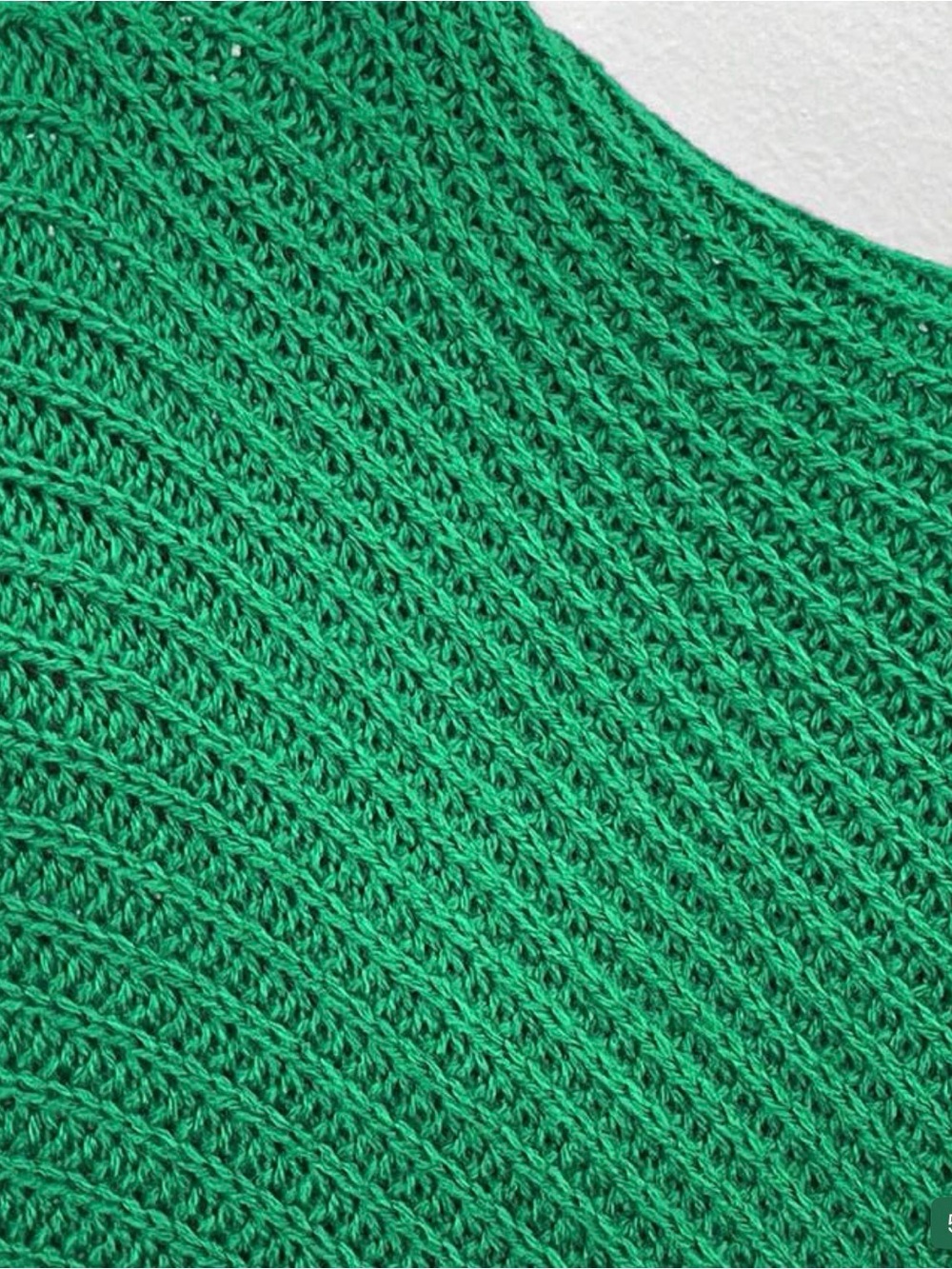 Green Tie-Front Ribbed Sweater Top - Picture 3 of 3